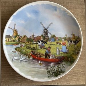 Vintage collectors plate Holland countryside 1984